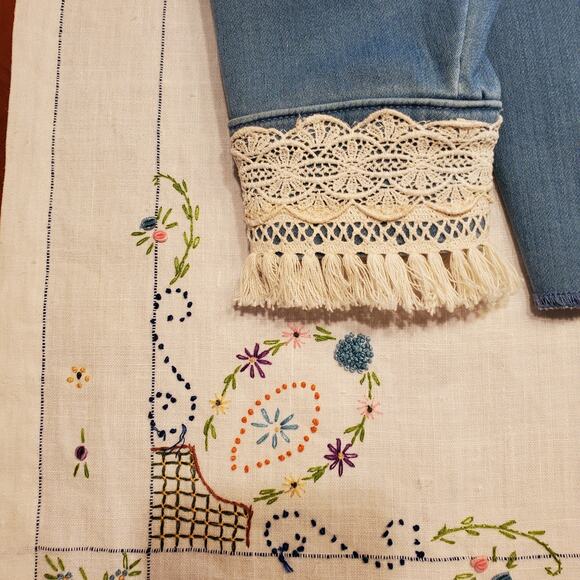 Upcycled Refashioned Denim Jacket Sz L/XL - Picture 8 of 9